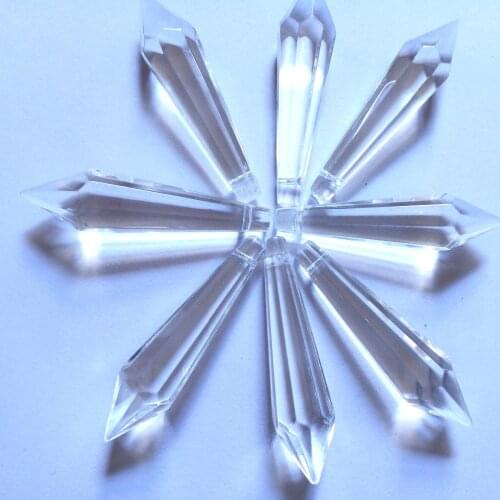 Sparkle 100PCS 55mm Faceted Clear Crystal Glass Chandelier Trimming Prisms for garland Pendant Wedding party venue decoration