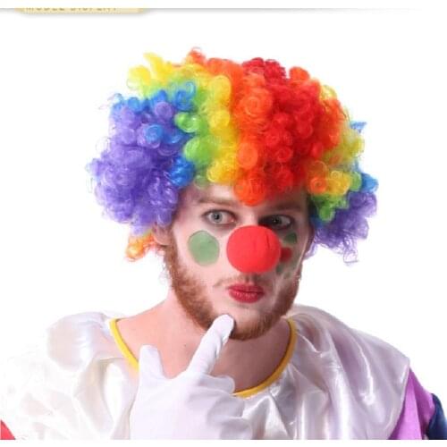 Halloween Prom supplies ,color explosion wig, clown wig ,sponge clown nose