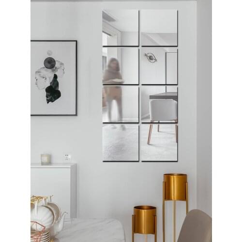 2021 New 9 Pcs Wall Stickers Mirror Stickers Decal Square 15cm For Living Room A Great Combination For Room Decoration