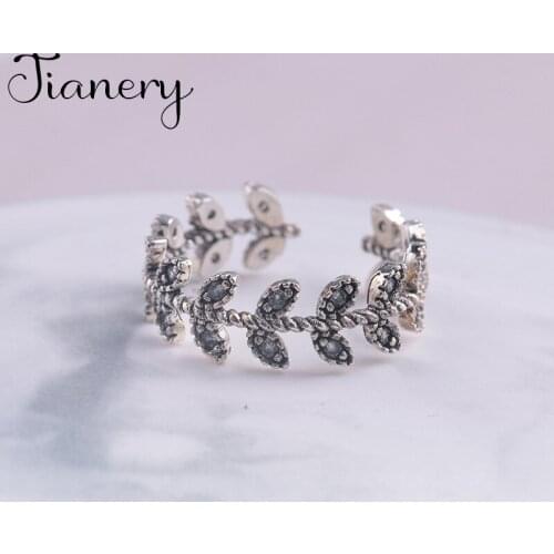 Personality Boho Crystal Leaf Rings For Women Charm Wedding Jewelry Adjustable Antique Finger Ring Anillos 2021