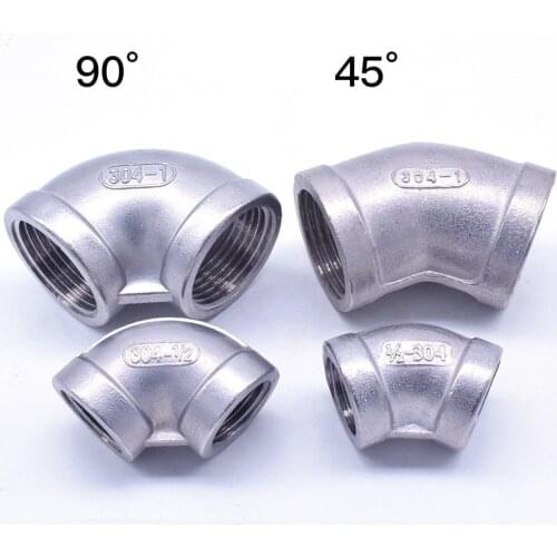 1PCS 304 Stainless steel Hose Connector Pipe fittings 45 Degree/90 Degree Female