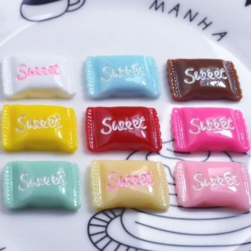 10pcs/lot 22X15mm Mixed Kawaii Simulation Resin Flatback Sweet Candy Cabochon For Art Supply DIY Craft Decoration Favor