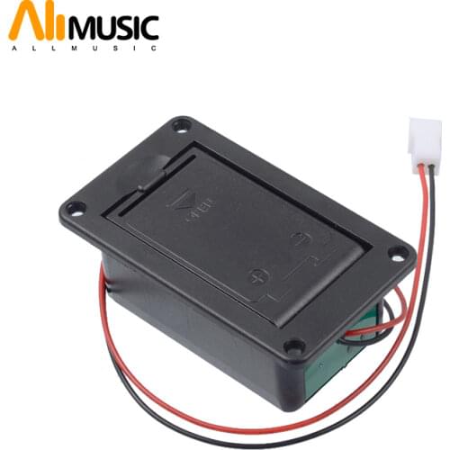 10pcs Active Bass Guitar Pickup Battery Boxs 9V battery Case/Compartment Cover With Metal Contacts Spring and 25cm Cable