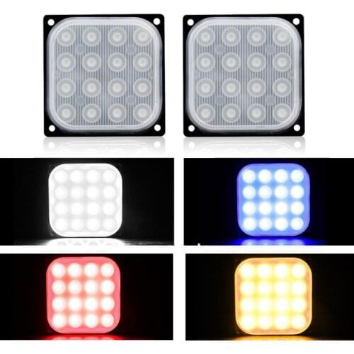 16LED Car Light Car Truck Light Rectangular 16W 1000LM Waterproof IP67 Emergency Beacon Warning Hazard Flash Strobe Lights