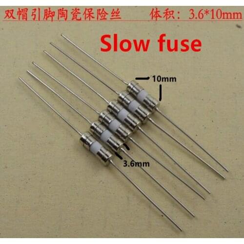 3.6*10 mm 1A Slow fuse with lead ceramic F1A new and original 250V 200pcs/lot