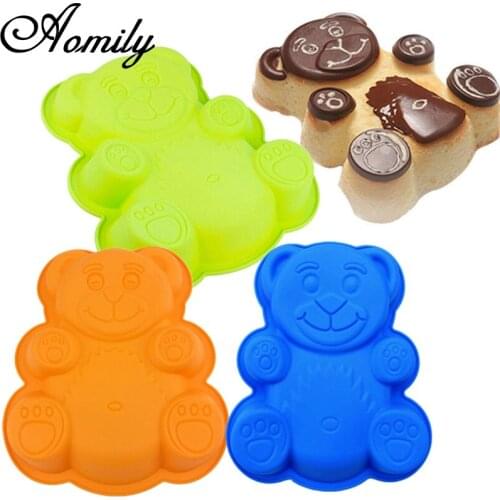 Aomily 3D Bear Silicone Mould DIY Handmade Fondant Cake Decorating Jelly Chocolate Baking Mould Tray Kitchen Bakeware Tools