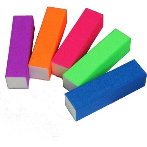 5pcs Fluorescence Nail Buffers File For UV Gel Nail File Buffer Block Polish Manicure Pedicure Sanding Nail Art Tool