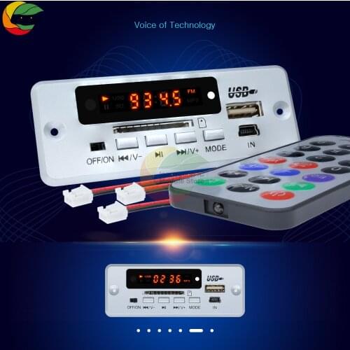 Car MP3 Player Bluetooth Decoder 5V 2*3W Infrared Remote Control with LED Digit Display SD Card Slot Mini USB Interface 3 Wires