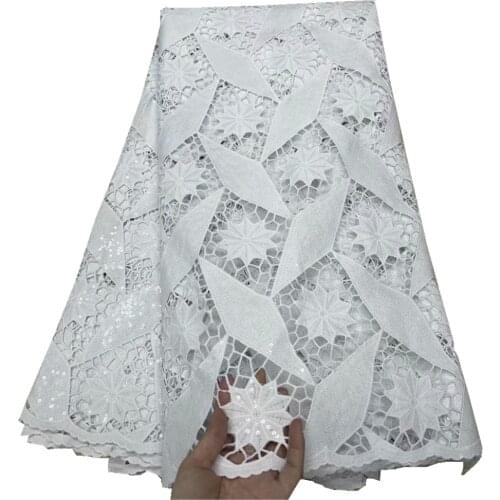 African Lace Fabric 2021 High Quality Lace Milk Silk Lace Fabric With Sequins Nigerian Lace Fabrics Guipure Cord Sewing j18-82