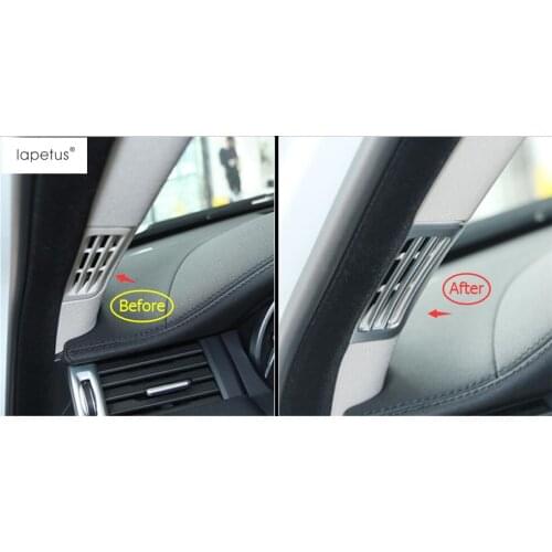 Accessories For Range Rover Evoque 2012 - 2018 Matte Style Pillar A Air Conditioning AC Vent Outlet Molding Cover Kit Trim 2 Pcs