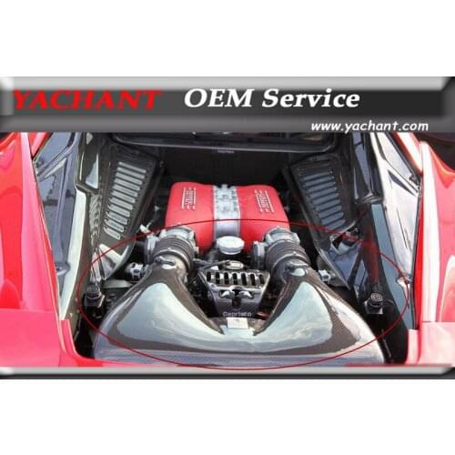 Car-Styling Dry Carbon Fiber Twill Weave Engine Hood Fit For 2010-2014 F458 Italia Coupe & Spider Engine Covers