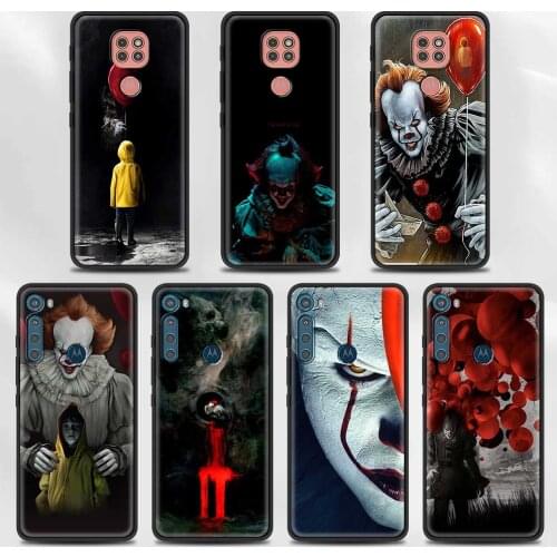 Case For Moto G Stylus(2021) G30 G10 G9 G8 Plus Power Lite Play One Fusion Hyper Edge E6s Black Cover Pennywise Clown Horror