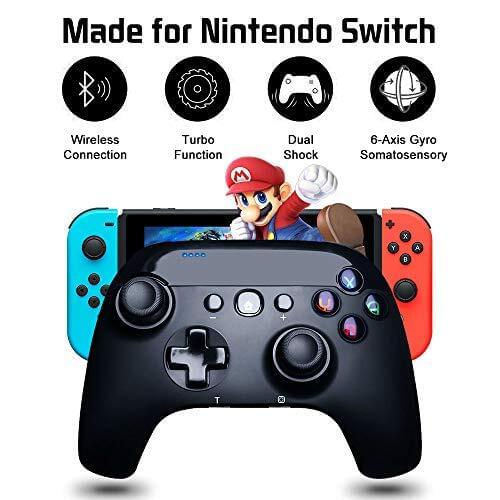 For Wireless Pro Adapted to Nintendo Switch Lite Remote Joypad Gamepad Support Adjustable Turbo double Vibration and Gyro Axis