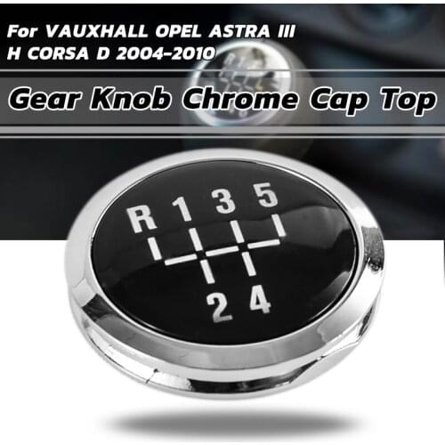 5 Speed Car Gear Knob Chrome Cap Top Cover For VAUXHALL OPEL ASTRA III H CORSA D 2004-2010 Gear Knob Chrome Cap Top Car Parts