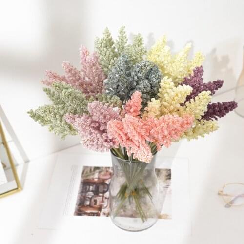 34CM Artificial Flowers Wheat Ear Bouquet Plastic Fake Flower for Wedding Home Indoor Decoration Accessories Photography Props