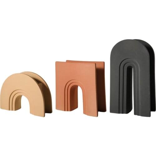 Ceramics Arched Flower Vase Planter Pot Desktop Sculpture Photo Props