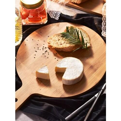 Creative solid wood dessert plate simple afternoon tea bread board cheese dessert plate household round wooden chopping board