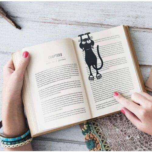 You Bella Cat Figured Metal Bookmark Curious Color Black Cat Shape 12 CM