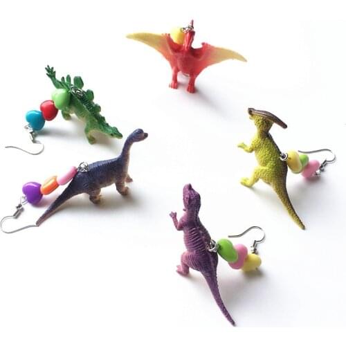 Cute Exquisite Resin Dinosaur Animals Drop Earrings Punk Party Cool Earring For Women Fashion Jewelry Wholesale Bijoux