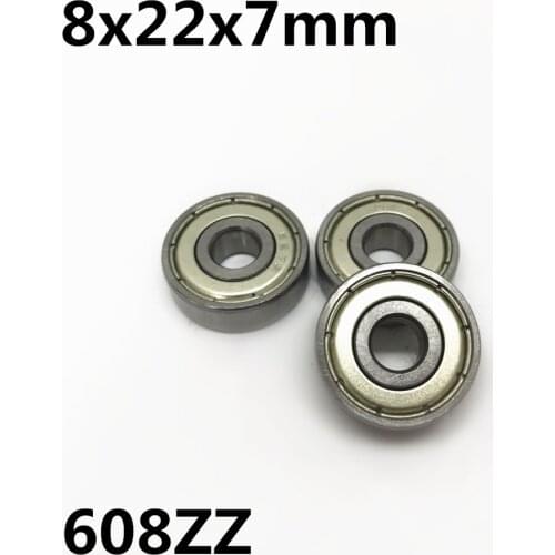 10Pcs 608ZZ 608-2RS 8x22x7 mm Deep groove ball bearing Miniature bearing High quality 608Z