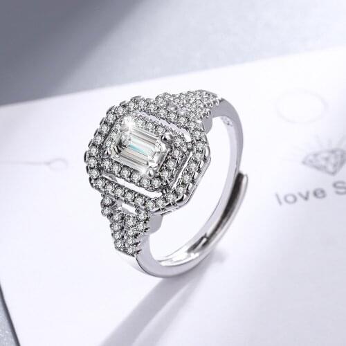Trendy Jewelry Rings For Women Cubic Zirconia Charms Bridal Wedding Engagement White Gold Color Ring Drop Shipping