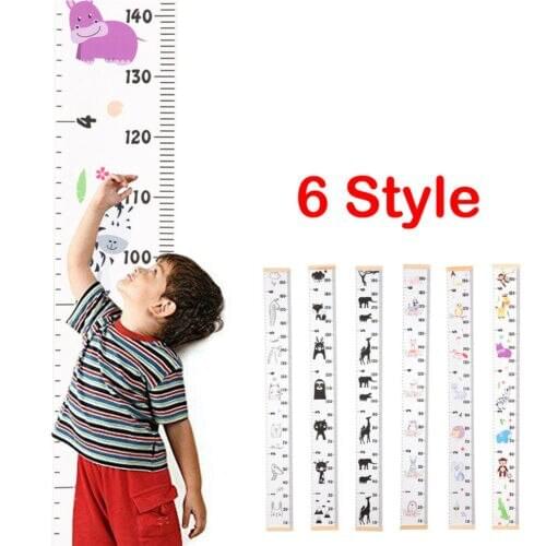 Cartoon Animals Height Ruler Scale Chart Measure Wall Sticker For Kids Rooms Growth Chart Nursery Room Decor Wall Art Gift