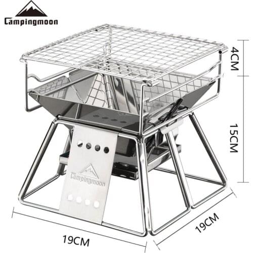 Stainless Steel Barbecue Grill Couple Barbecue for 1~2 People Outdoor Barbecue Family Wood Carbon Small Barbecue