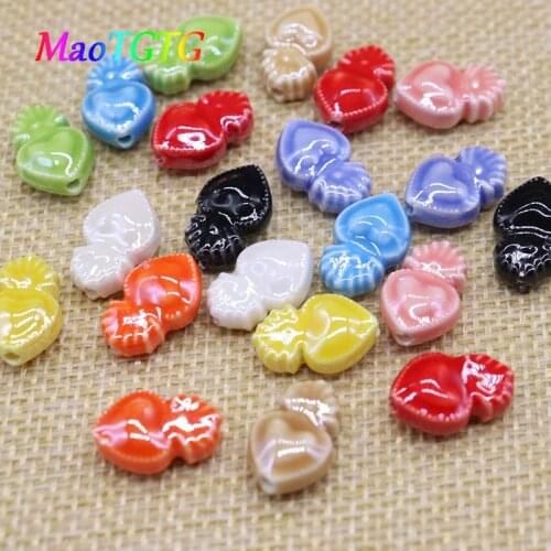 Mixcolor Heart Torch Ceramic Beads For Jewelry Making Necklace Bracelet Colorful Spacer Loose Beads Jewelry Making Accessories