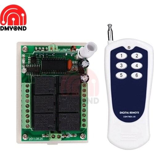 DC 12V 6 Channel 6CH 6 ch Relay Module Wireless RF Remote Control Switch Transmitter + Receiver Board