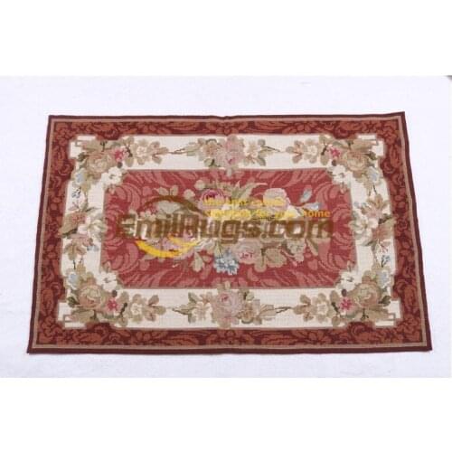 Handmade Wool Needlepoint Floral Roses Needle-point Carpet From China Bedroom Carpet Carpets