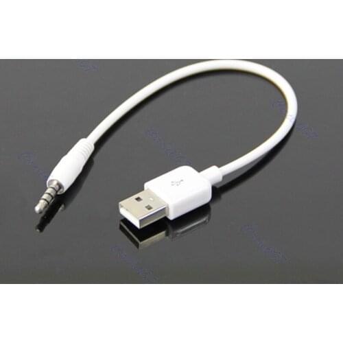 USB Short Charger Data Sync Cable 3.5mm Jack Adapter Charging Cord Line For Apple iPod Shuffle 2nd MP3 Player Drop Shipping