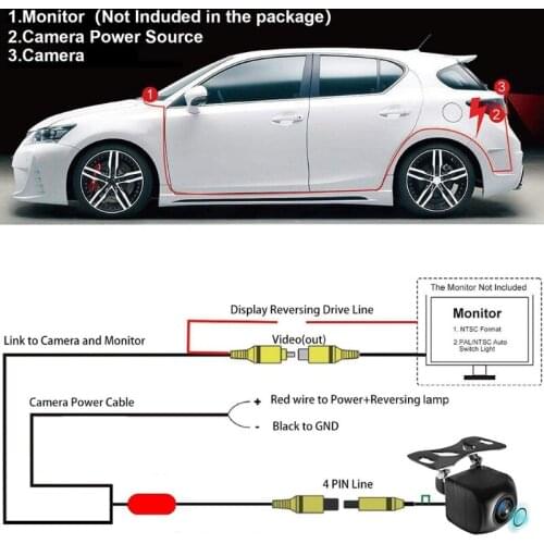 Car Reversing Camera Wireless WIFI 170° Angle Night Vision Function Camera Suitable for Car Trailer Vehicles