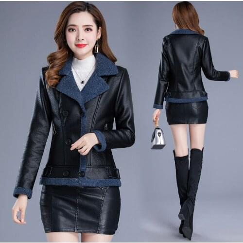 2021 Spring Autumn Woman Leather Trench Soft Coat Female Long Sleeve Fashion Outerwear Ladies Faux Pu Leather Streetwear Q34