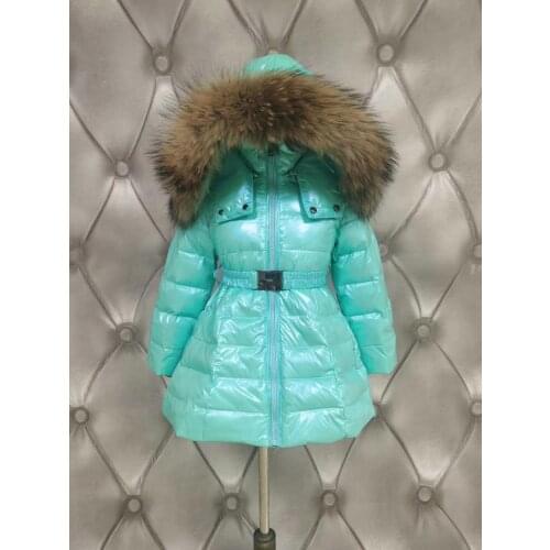 Real Fur Hood snow 2021 winter down jacket childrens overcoat girl down jackets child long thick outerwear duck down jackets