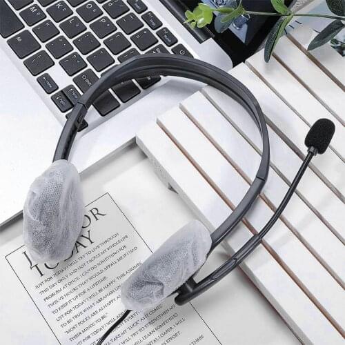 100pcs Non Woven Sanitary Hygienic Dustproof Stretchable Headphone Cover Cafe Replacement Disposable Earpad Sweatproof Headset