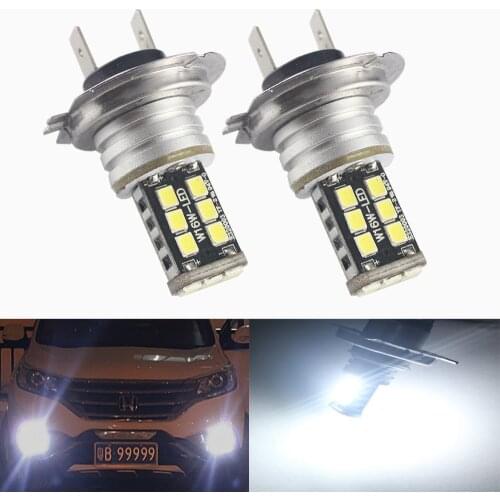 2Pcs H7 Base White 2835 15-SMD Car Vehicle LED Fog Light Day Running Driving Lamp DRL Bulb CAR Light For Jeep BMW Audi Benz ect