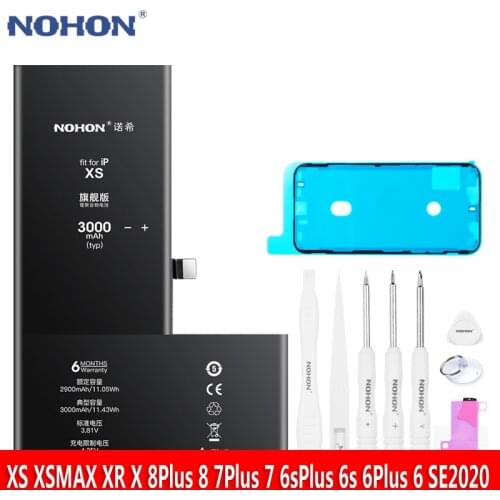 NOHON Battery For iPhone XS MAX XR X 8 7 6s 6 Plus MAX SE 2020 High Capacity For iPhone 8 iPhone 7 Lithium Replacement Bateria