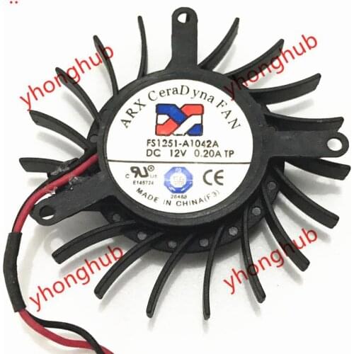 ARX FS1251-A1042A DC 12V 0.2A 50x50x10mm 2-Wire Server Round Fan