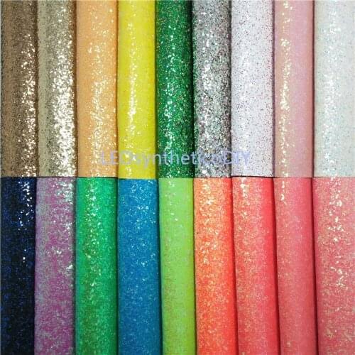 1PC 21X29CM Glitter Fabirc, Flat Glitter Leather, Neon Glitter Leather Sheets For Making Bows LEOsyntheticoDIY GM3164B