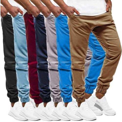 Mens Solid Color Tied Closed Front Casual Pants Men Comfortable Slim Fit Plaid Elastic Waist Trousers