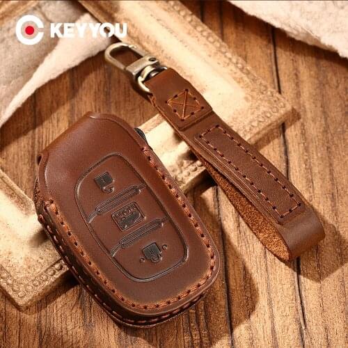 KEYYOU Leather Car Key Case For Hyundai IX35 Rena MISTRA Elantra 2015 I30 IX25 IX35 Elantra Sonata Verna Creta Tucson Solaris