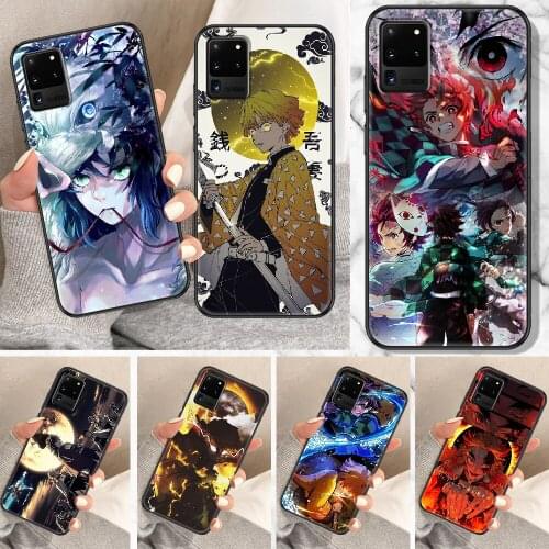Demon Slayer Anime Phone case For Samsung Galaxy Note 4 8 9 10 20 S8 S9 S10 S10E S20 Plus UITRA Ultra black 3D prime silicone