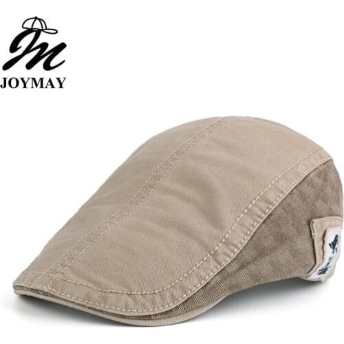 JOYMAY New Summer Cotton Berets Caps For Men Casual Peaked Caps Solid color with label Berets Hats Casquette Cap Y007