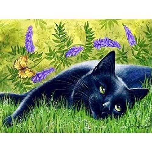 Cat Animal DIY Embroidery 11CT Cross Stitch Kits Craft Needlework Set Printed Canvas Cotton Thread Home Decoration Hot Room