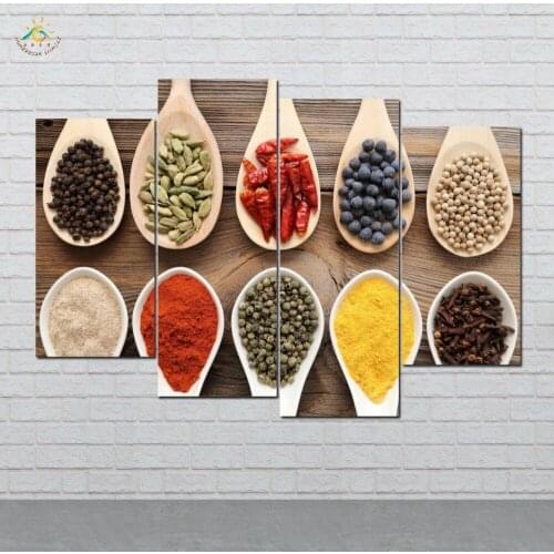 Colorful Seasoning Wall Art Prints on Canvas Modern Pop Art Posters and Prints Painting for Kitchen Decoration