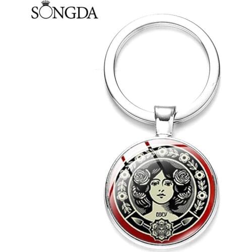 Creative Statue of Liberty Keychain France City Landmark Marianne Art Picture Glass Key Chain Ornament For Friends Jewelry Gift