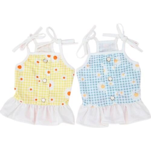 Sweet Flower Dog Skirts Sling Princess Dress for Small Dogs Yorkie Pomeranian Spring and Summer New Pet Clothes