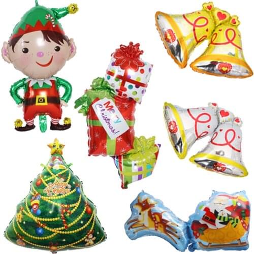 New 2020 Christmas Tree/Santa/Bell Balloons Christmas Boys Ornament Balloon Noel Gift Bag Ball Xmas Sled Decorations Globos Toys