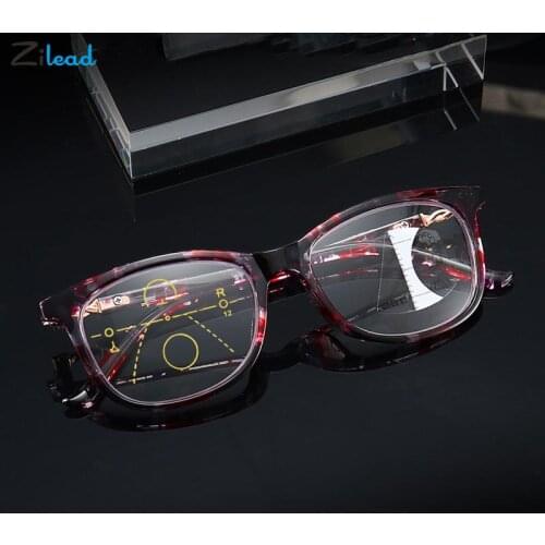 Zilead Reading Glasses Anti Blue Light Intelligent Progressive Presbyopia Glasses Square Women Men Eyeglasses Diopter+1~+3.5