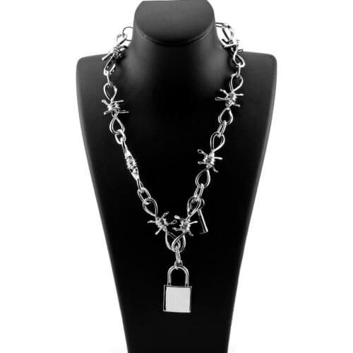 Hip Hop Thorns Necklace for Women Men Punk Pendant Choker Charm Accessory Necklaces for Teen Girls
